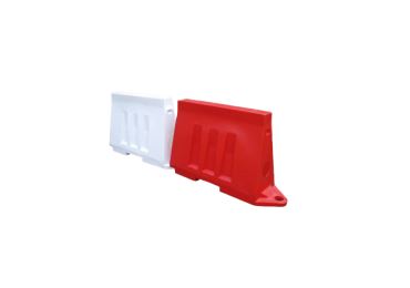Plastové cestné zvodidlo 80 – PE, červená | biela, 800×400×1160 mm